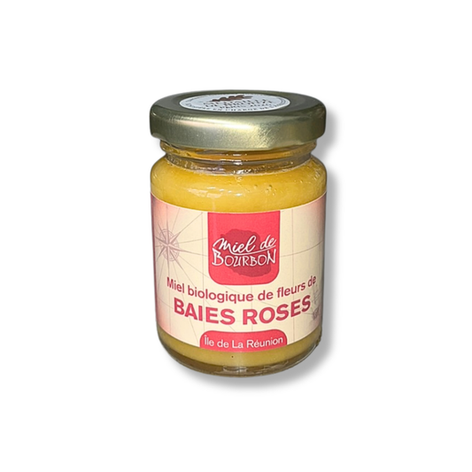 Miel de fleurs de baies roses bio